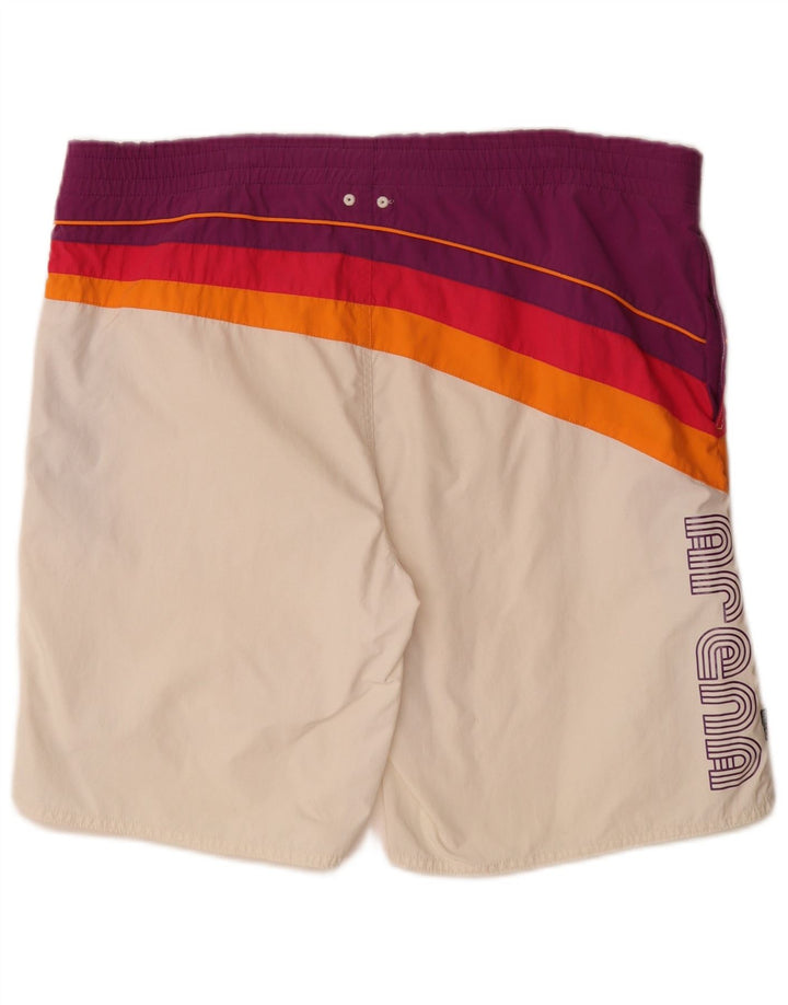 Arena Herren-Badeshorts mit Grafik, groß, weißes Colourblock-Polyamid