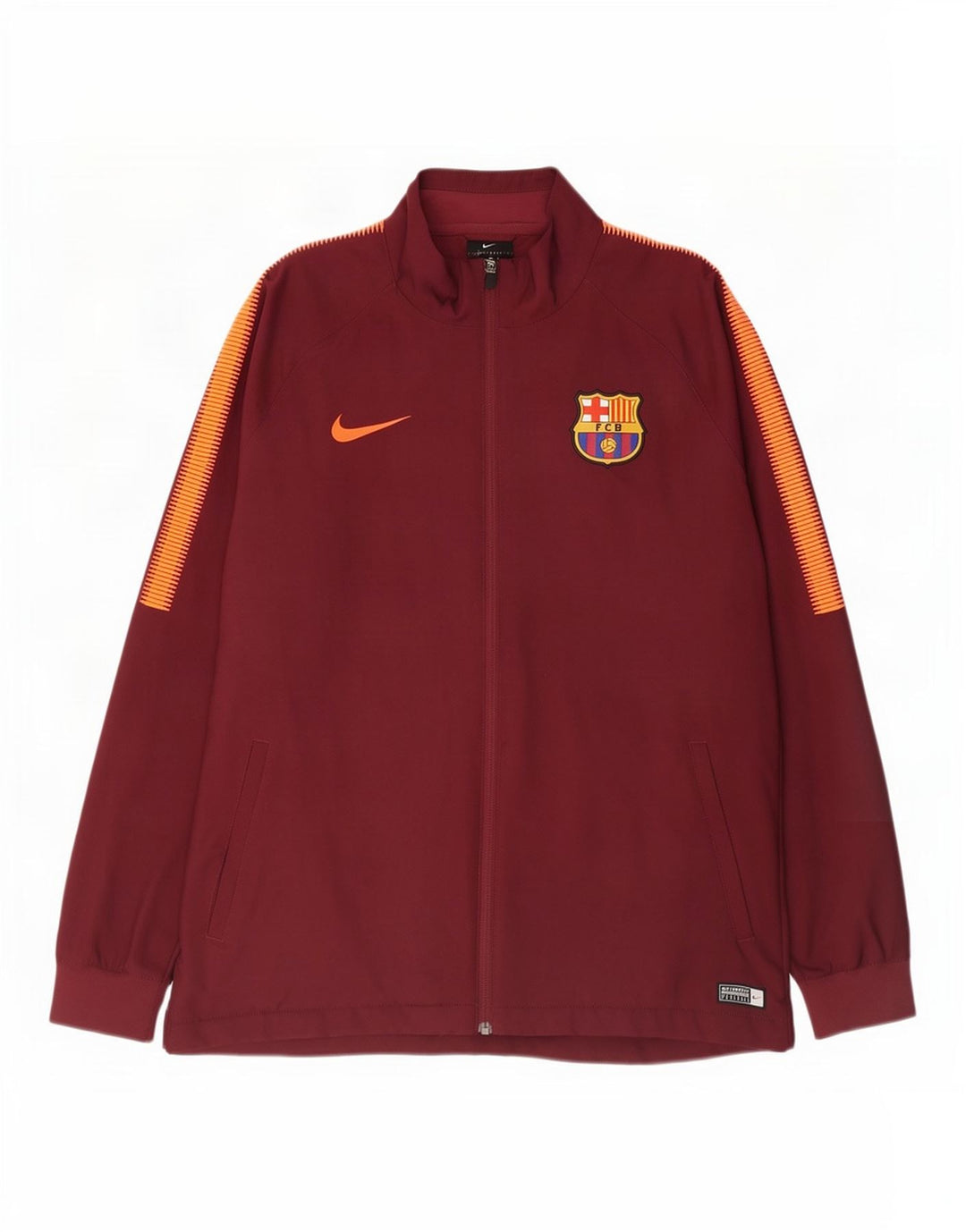 Nike Herren Barcelona Trainingsanzug Top Jacke XL Burgunderfarbenes Colourblock-Polyester