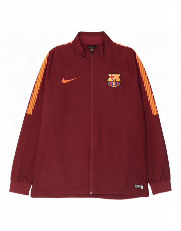 Nike Herren Barcelona Trainingsanzug Top Jacke XL Burgunderfarbenes Colourblock-Polyester