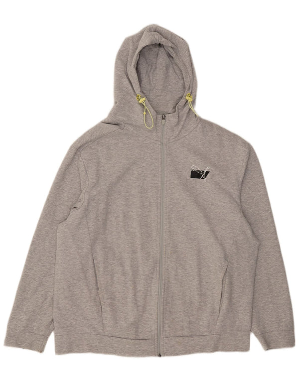 Puma Herren-Kapuzenpullover mit Reißverschluss, XL, graue Baumwolle