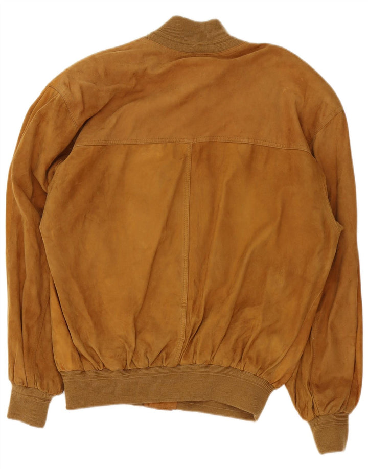 Vintage Herren Wildleder Bomberjacke UK 38 Medium Beige