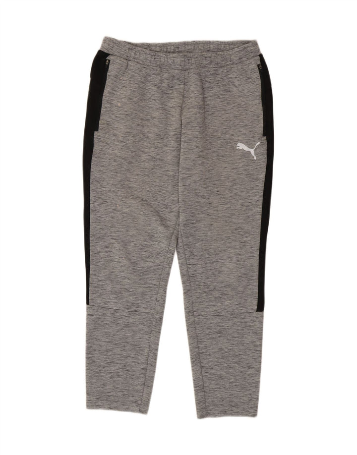 Puma Herren-Trainingshose, große graue Colourblock-Baumwolle