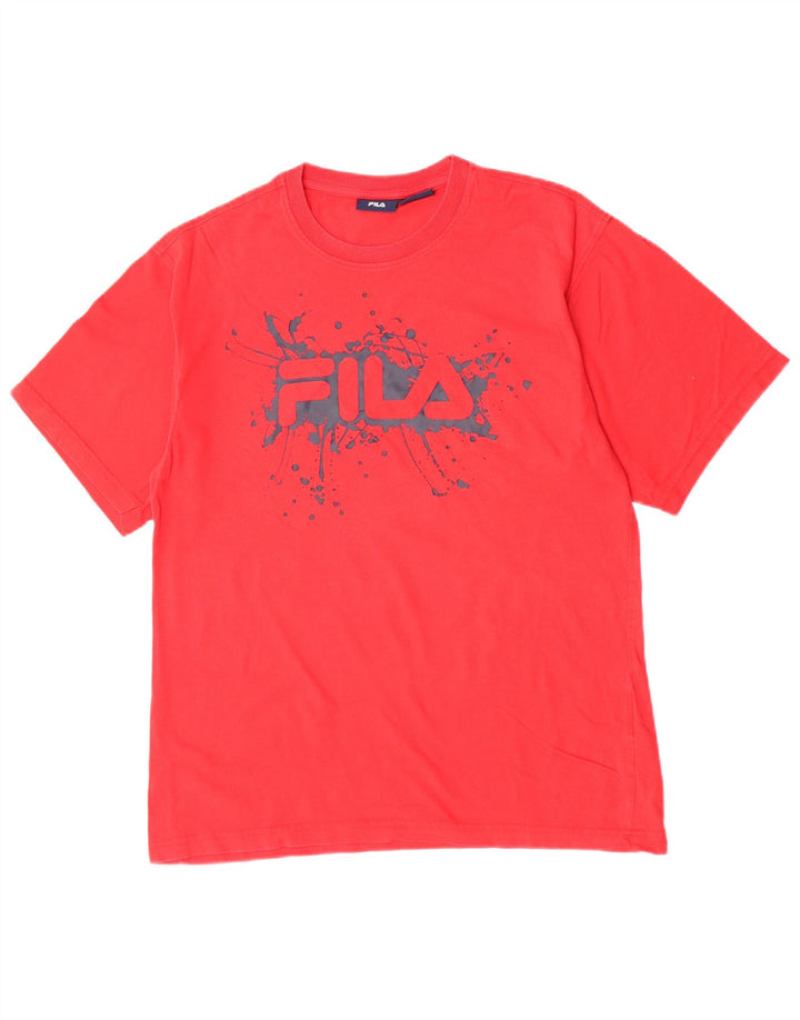 Fila Herren-T-Shirt mit Grafik, groß, aus roter Baumwolle