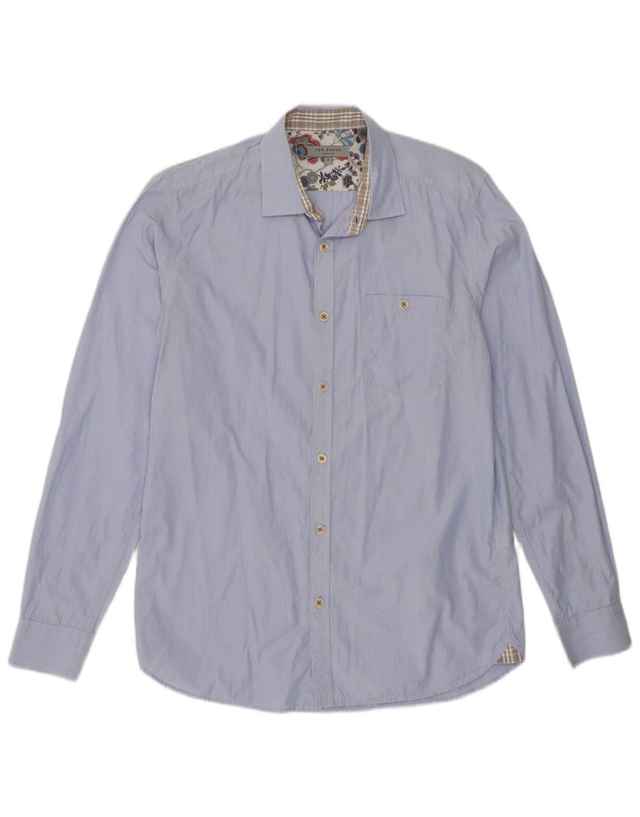 TED BAKER Mens Shirt Size 3 Medium Blue Cotton