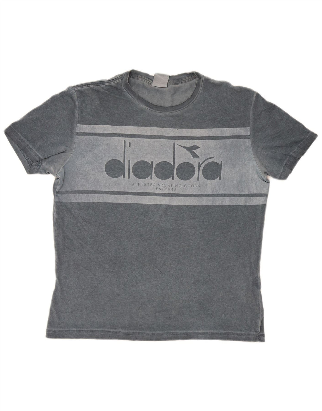 Diadora Herren Grafik-T-Shirt-Oberteil aus mittelgrauer Baumwolle