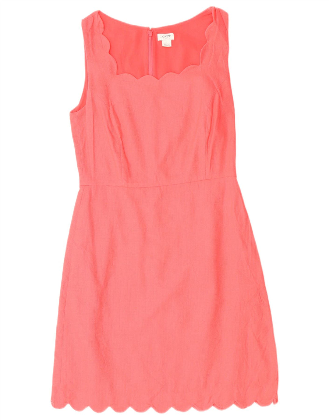J. CREW Damen Ärmelloses A-Linien-Kleid US 6 Mittelrosa Baumwolle