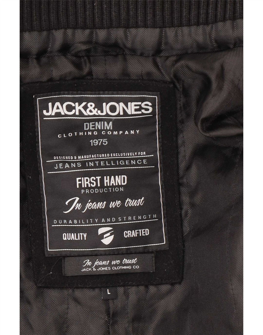 Jack & Jones Herren Pea Coat UK 40 Große schwarze Wolle