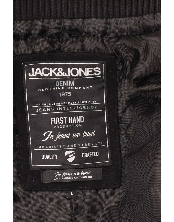 Jack & Jones Herren Pea Coat UK 40 Große schwarze Wolle