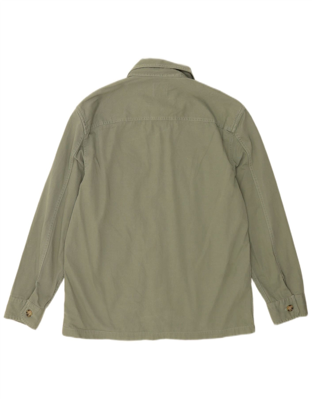 Marks & Spencer Herren-Overshirt-Hemd aus mittelgrüner Baumwolle