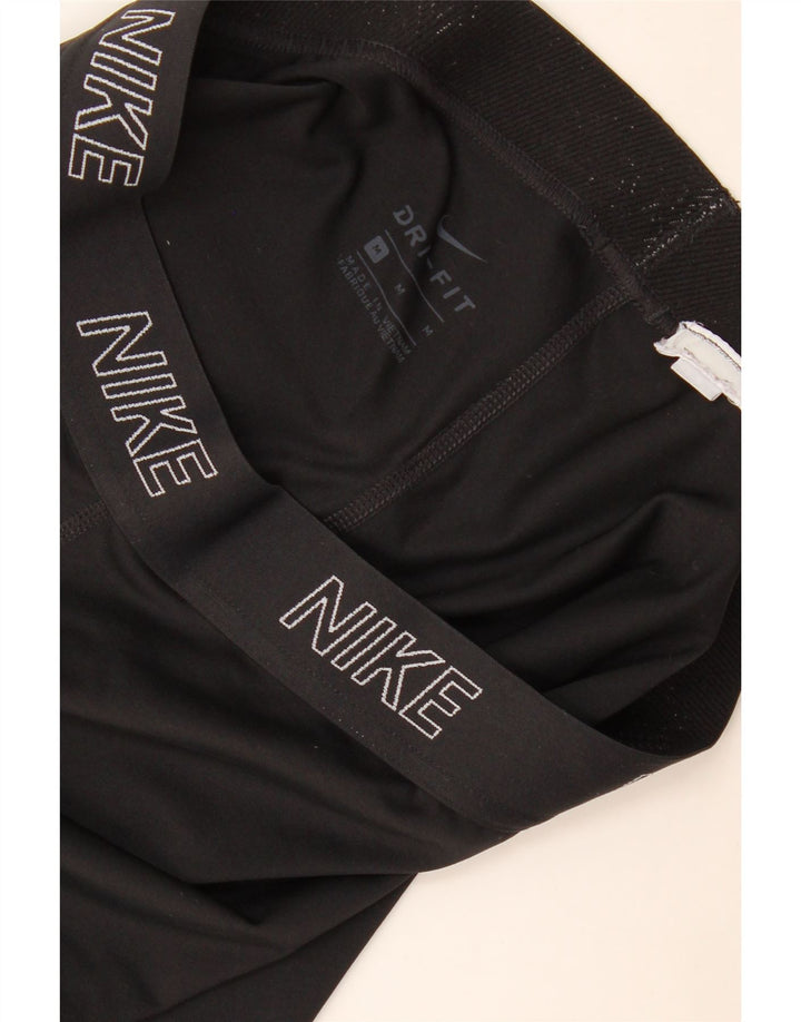 Nike Damen Dri Fit Graphic Capri Leggings UK 12 Medium Schwarz