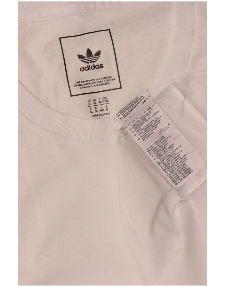 Adidas Herren T-Shirt Top XL Weiß Baumwolle
