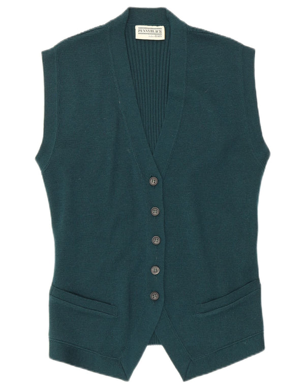 Penny Black Damen Strickweste UK 14 Mittelgrüne Schurwolle
