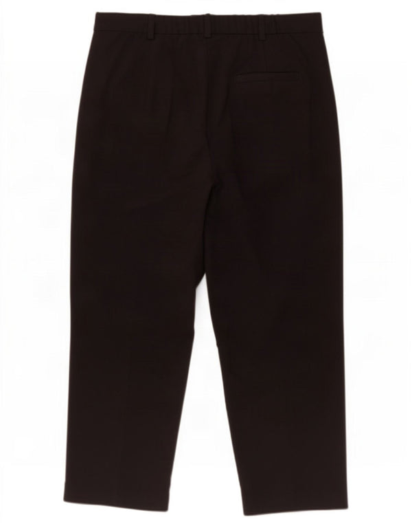Marks & Spencer Capri-Hose mit hoher Taille für Damen, UK 14, Größe L W32 L23, Schwarz