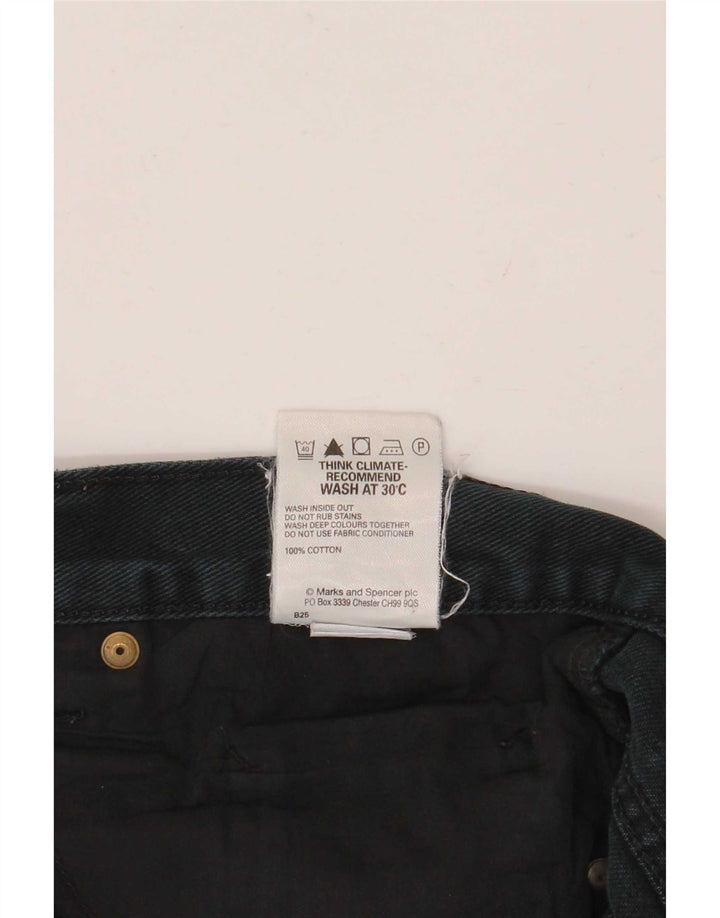 Marks & Spencer Herren Blue Harbor Straight Jeans W42 L31 Schwarze Baumwolle