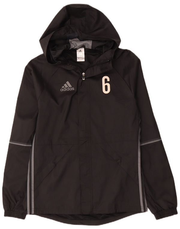 Adidas Herren Graphic Hooded Rain Jacket UK 36 Small Schwarz Polyester
