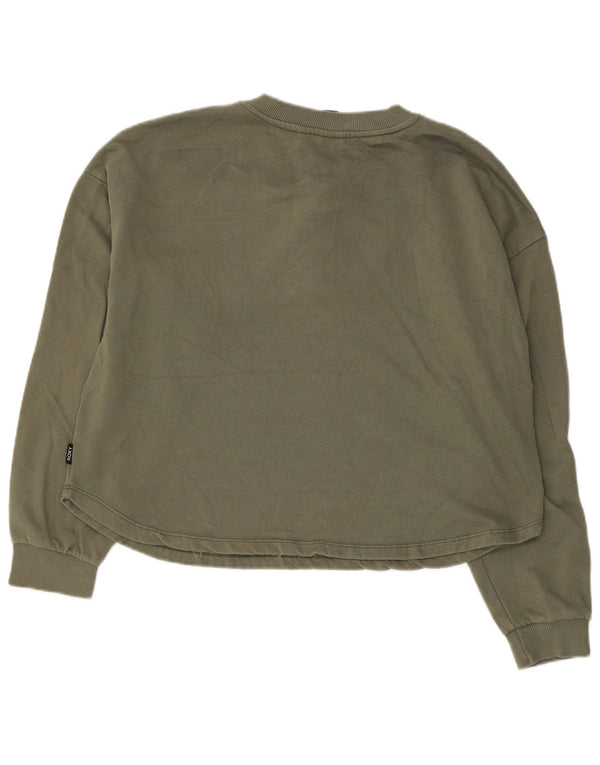 Roxy Damen-Sweatshirt mit Knopfkragen, UK 16, Größe L, Khaki, Baumwolle