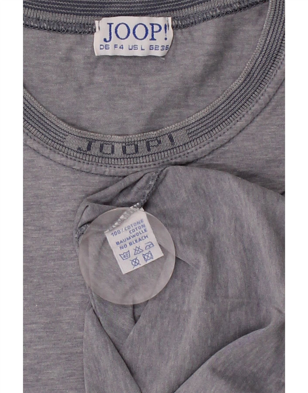 JOOP Mens T-Shirt Top UK 36 Small Grey Cotton