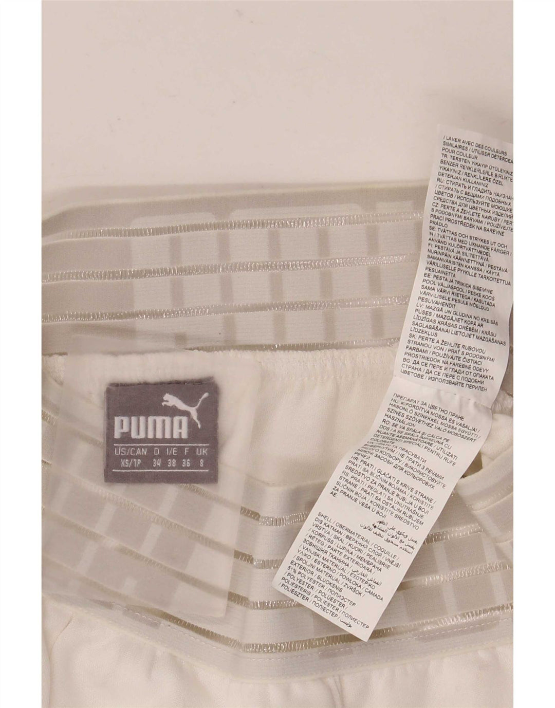 Puma Damen Graphic Sport Shorts UK 8 Small Weiß Polyester