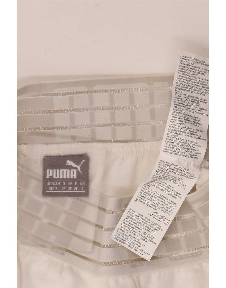 Puma Damen Graphic Sport Shorts UK 8 Small Weiß Polyester