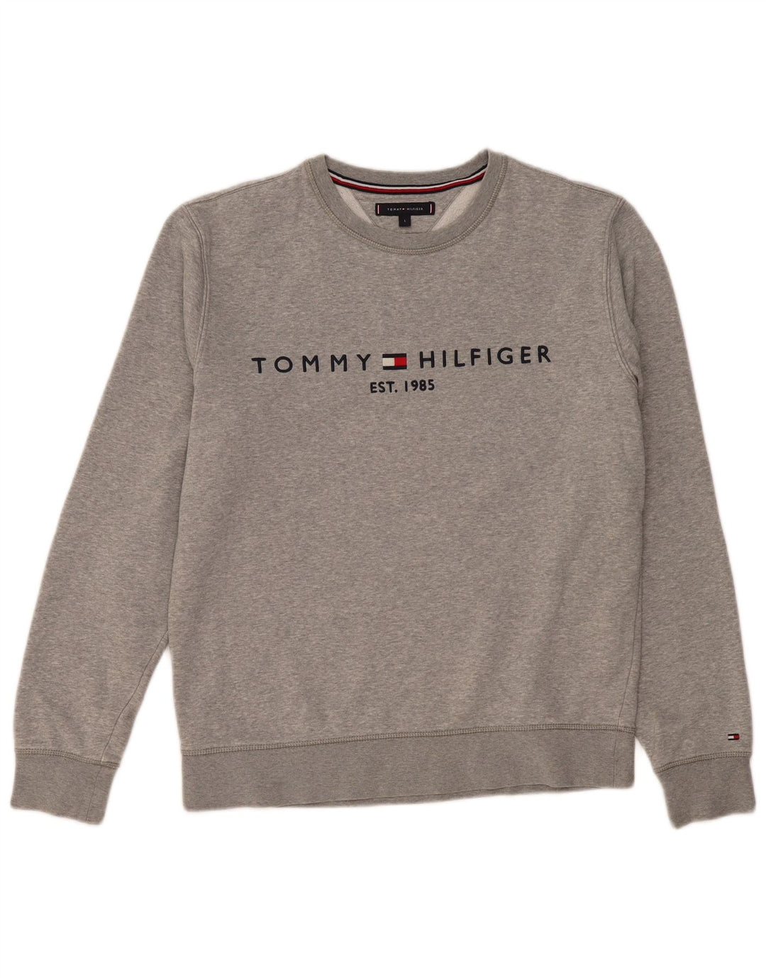 Tommy Hilfiger Herren-Sweatshirt mit Grafik, groß, graue Baumwolle