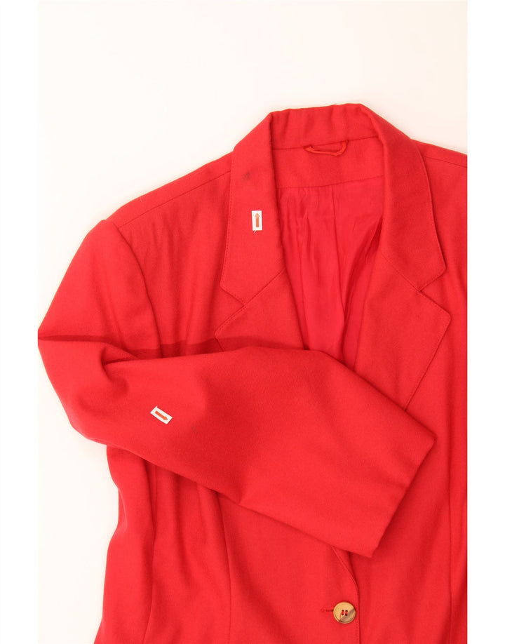 VINTAGE Womens 2 Button Blazer Jacket IT 48 XL Red Virgin Wool Vintage Vintage and Second-Hand Vintage from Messina Hembry 