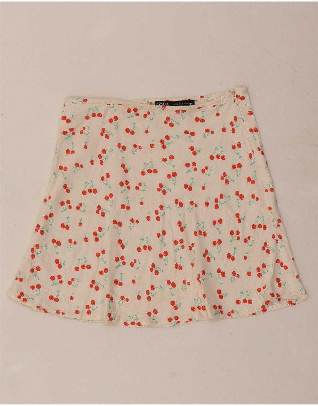 Zara Damen Minirock mit abstraktem Muster XS W24 Weiß