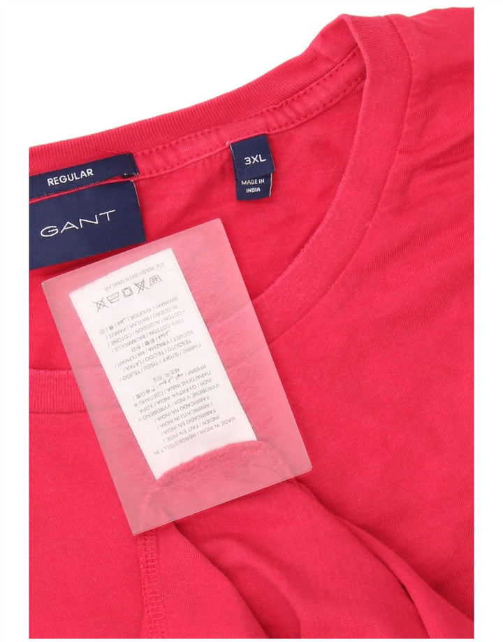 Gant Herren Regular T-Shirt Top 3XL Rosa Baumwolle