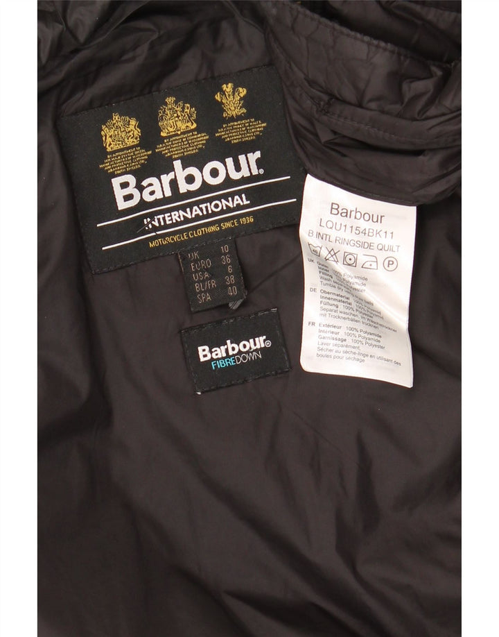 BARBOUR Wattierte Damenjacke mit Kapuze, UK 10, Größe S, Schwarz, Polyamid