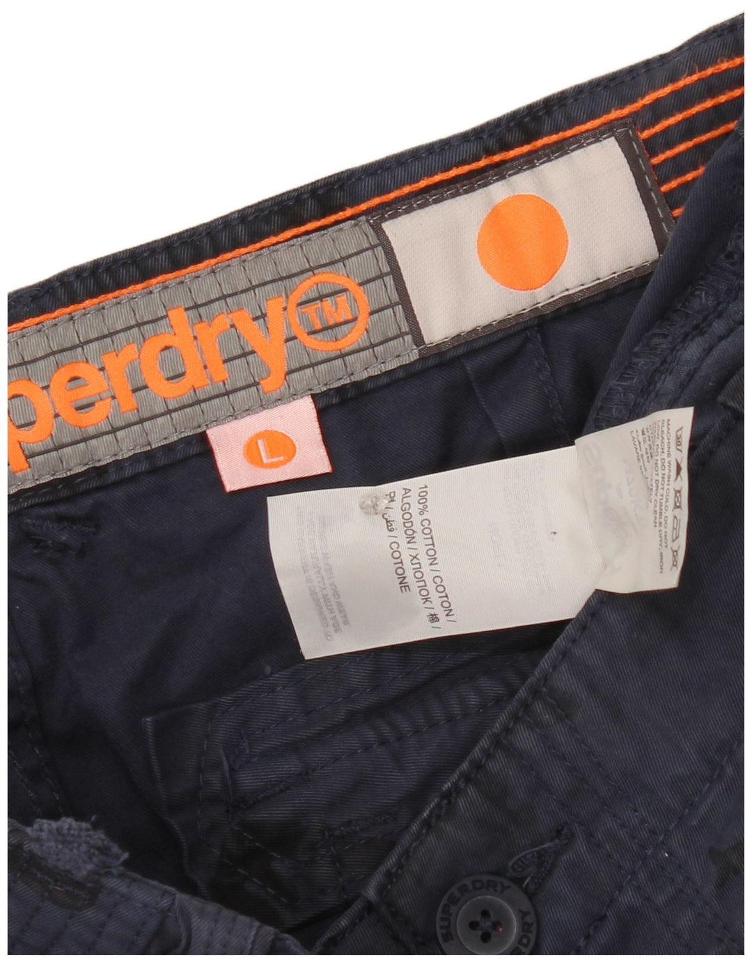 Superdry Herren Tapered Cargohose, Größe L, W40, L34, Marineblau, Tarnung