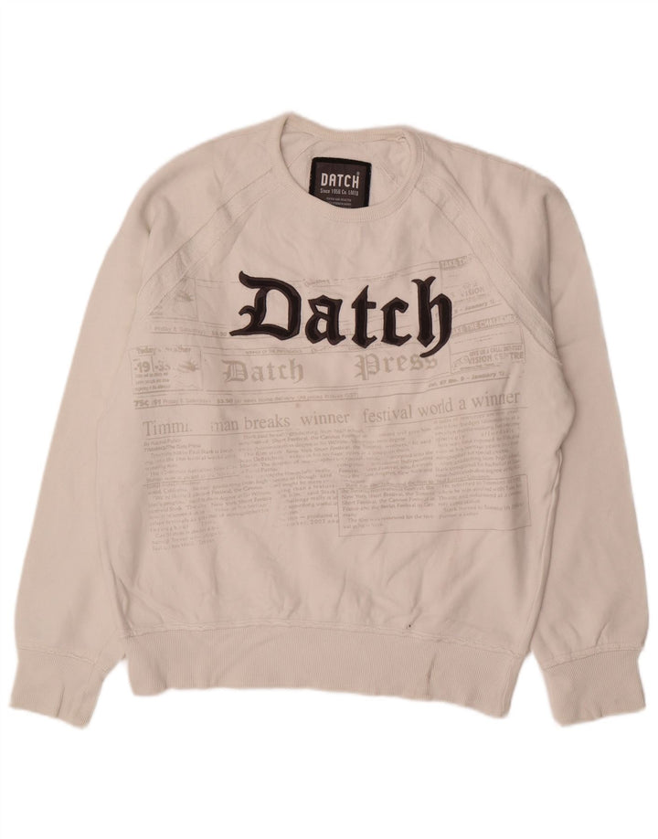 Datch Herren-Sweatshirt mit Grafik, mittelweiße Baumwolle