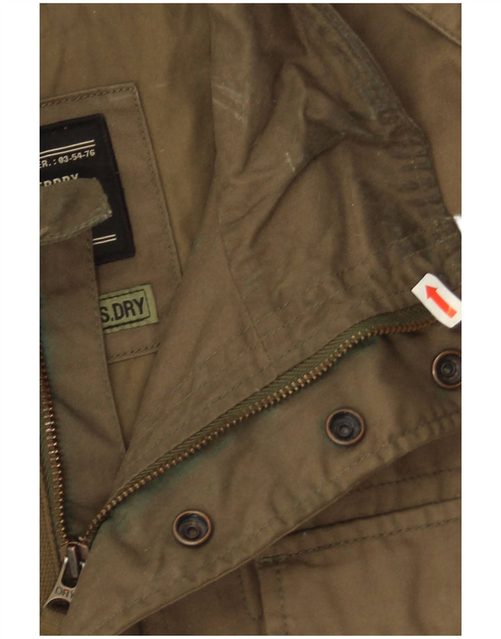 Superdry Herren Militärjacke UK 40 Large Khaki Baumwolle