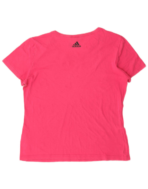 Adidas Damen Grafik T-Shirt Top UK 16/18 Large Rosa Baumwolle