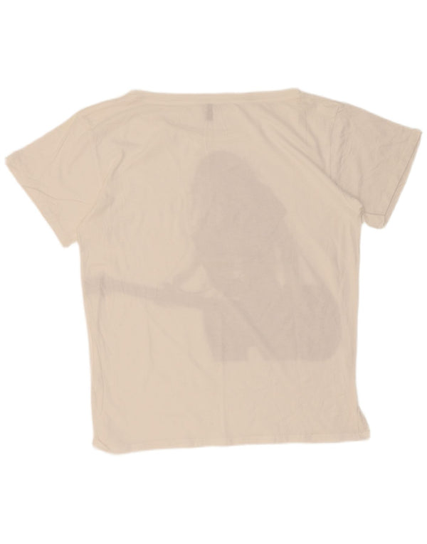 Benetton Womens Graphic T-Shirt Top UK 18 XL Weiß