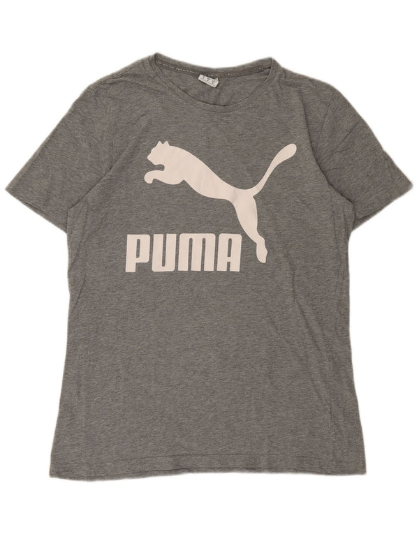 Puma Herren Grafik-T-Shirt-Oberteil Mittelgrau meliert