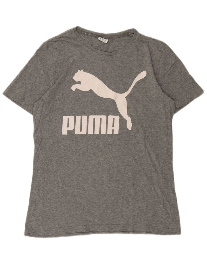 Puma Herren Grafik-T-Shirt-Oberteil Mittelgrau meliert