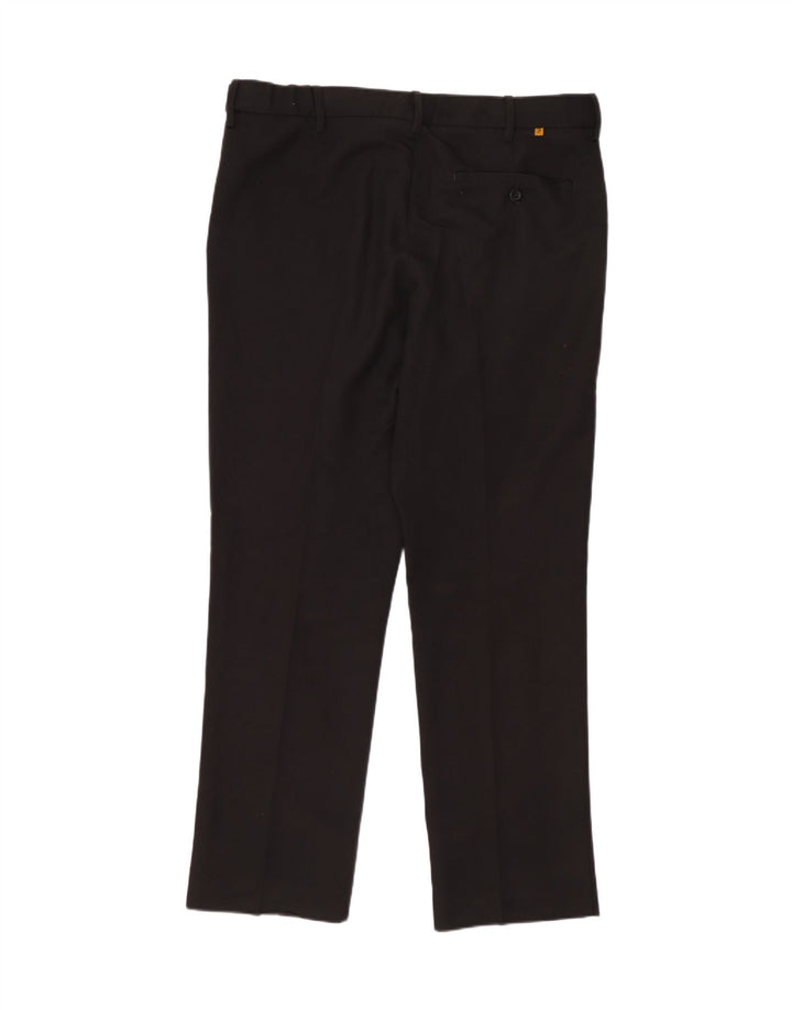 FARAH Herren-Chinohose, klassisch, gerade, W34, L29, schwarzes Polyester