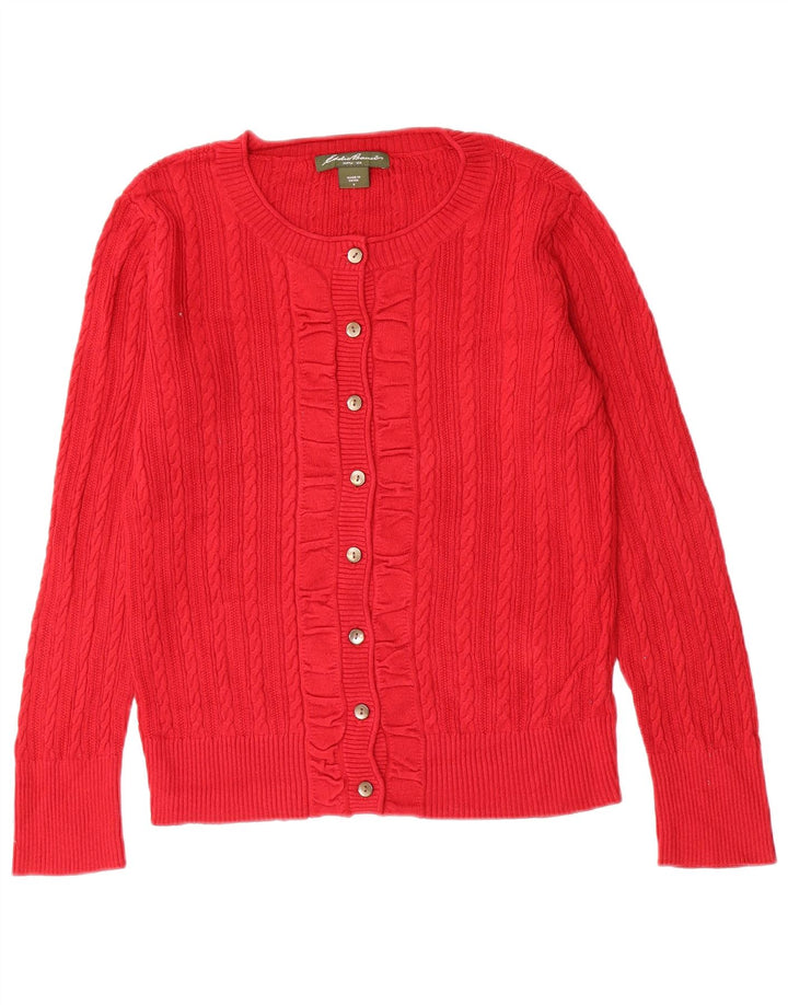 EDDIE BAUER Damen-Cardigan-Pullover UK 10 Kleine rote Baumwolle