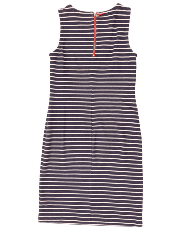 Tommy Hilfiger Damen ärmelloses Etuikleid UK 14 Large Marineblau gestreift