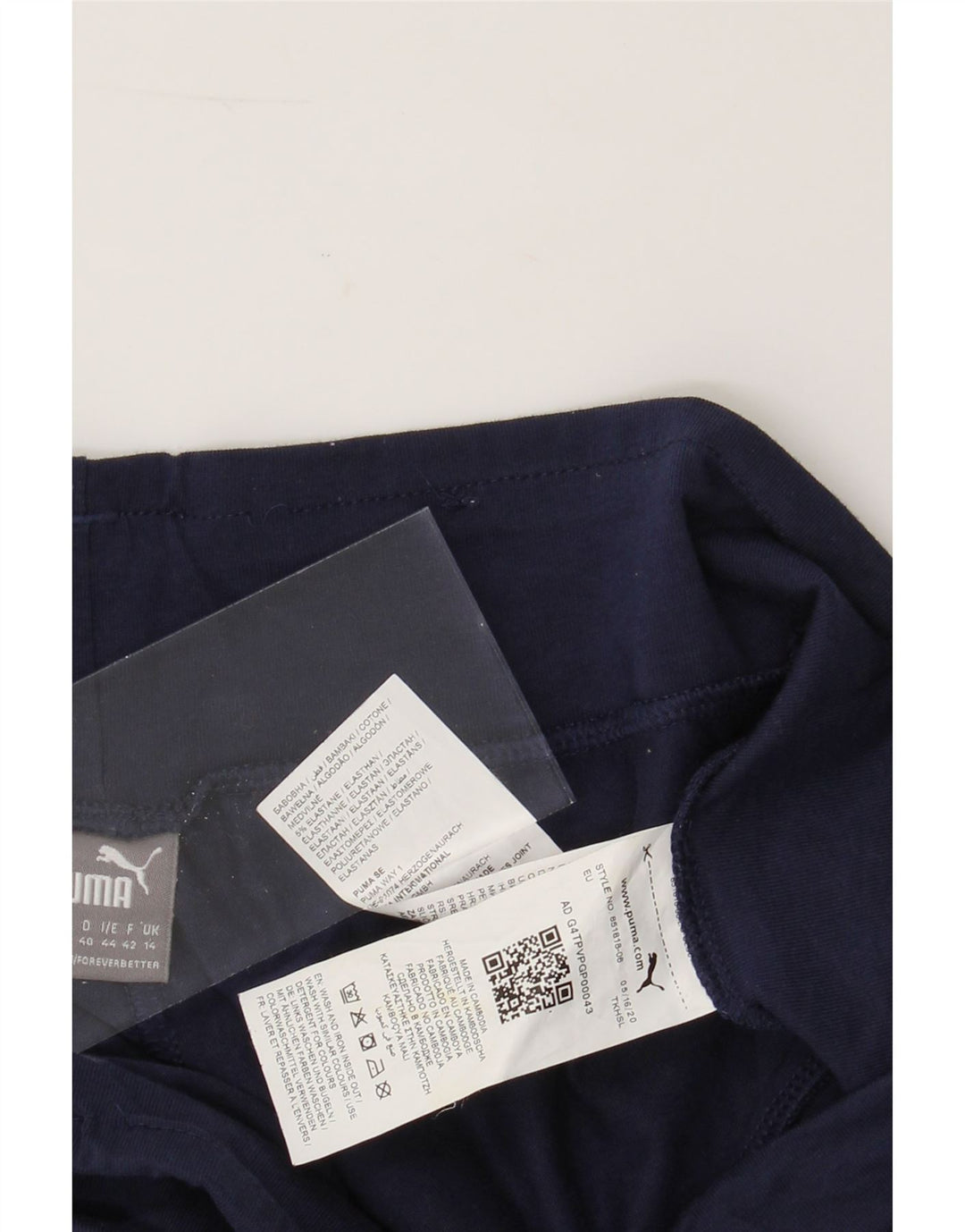 PUMA Womens Graphic Leggings UK 14 Medium  Navy Blue Cotton Vintage Puma and Second-Hand Puma from Messina Hembry 