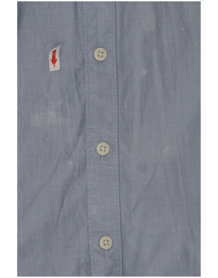 Tommy Bahama Herren-Hemd mit normaler Passform, mittelblaue Nadelstreifen-Baumwolle