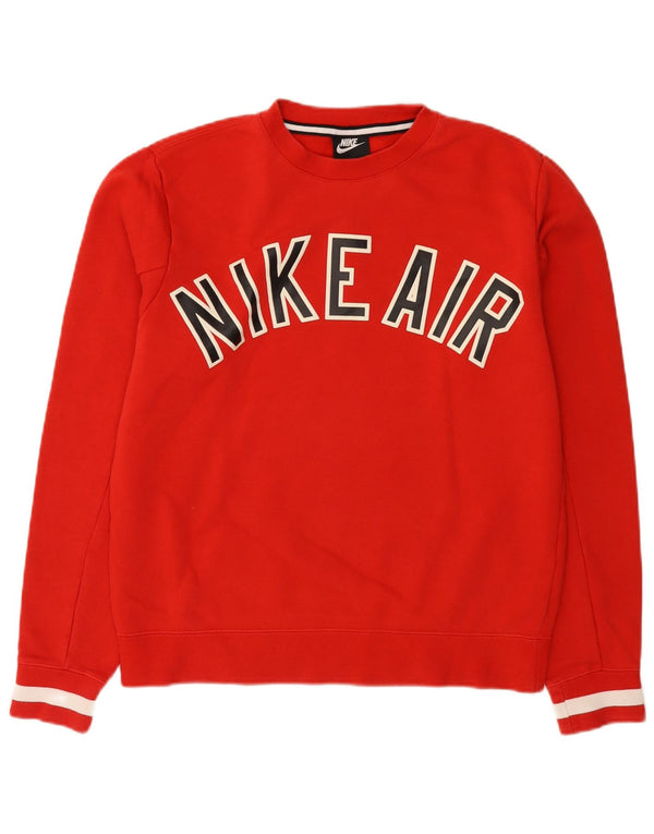 Nike Herren Graphic Loose Fit Sweatshirt Pullover XS Rot Colourblock Baumwolle