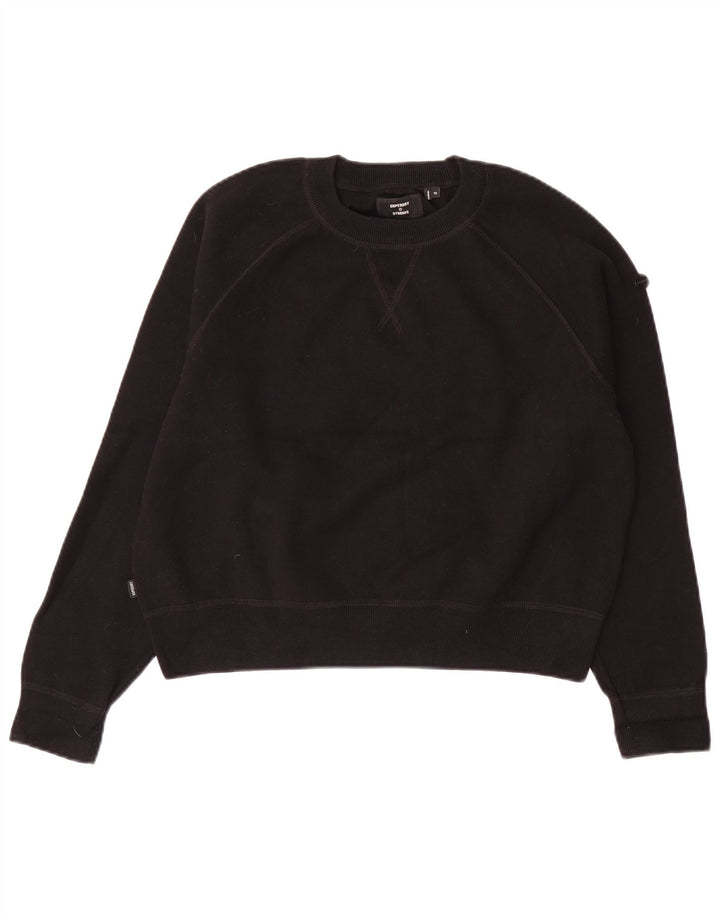 SUPERDRY Crop-Oversize-Sweatshirt-Pullover für Damen, Gr. 10, Größe S, Schwarz, Baumwolle