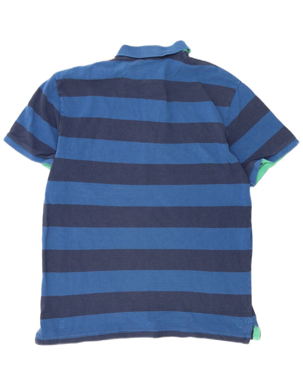Gap Herren Poloshirt 2XL Marineblau gestreift aus Baumwolle
