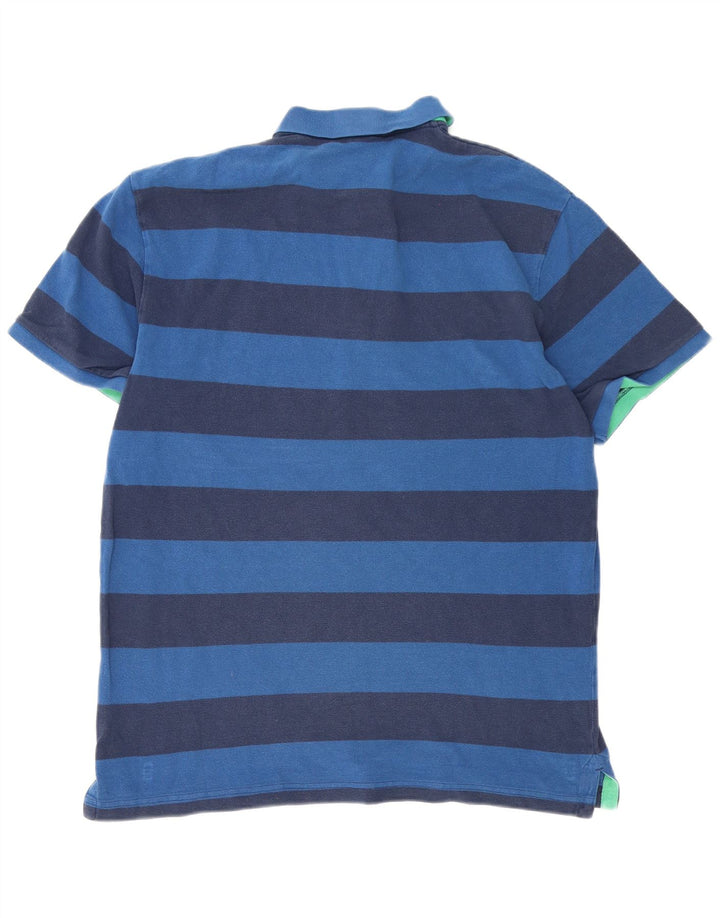Gap Herren Poloshirt 2XL Marineblau gestreift aus Baumwolle