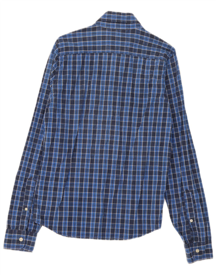 Hollister Herrenhemd aus mittelblau karierter Baumwolle