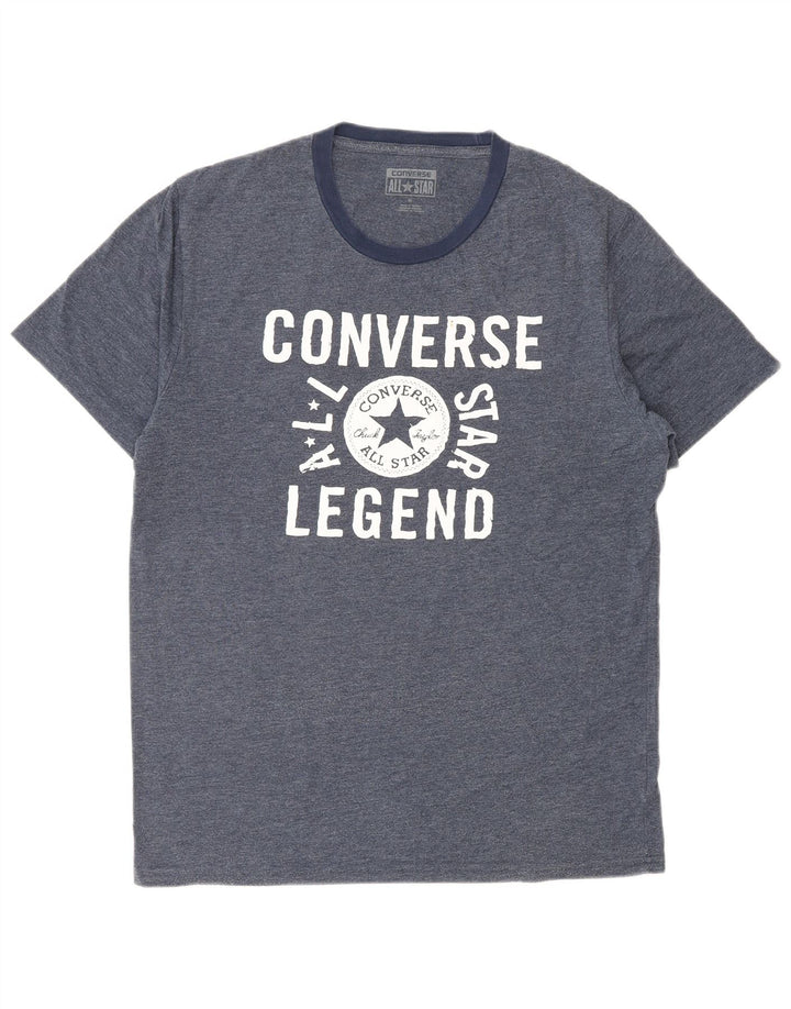 CONVERSE Herren T-Shirt mit Grafik, mittelgroß, Marineblau