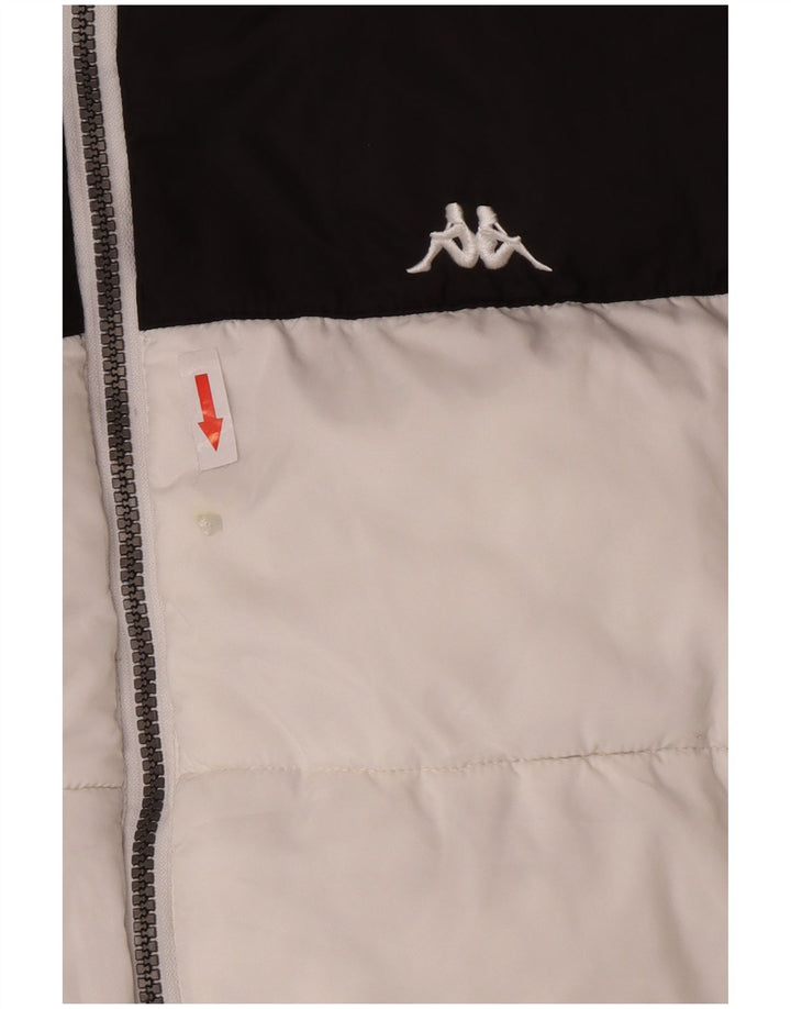Kappa Herren Wattierte Jacke UK 40 Large Weiß Colourblock Polyester