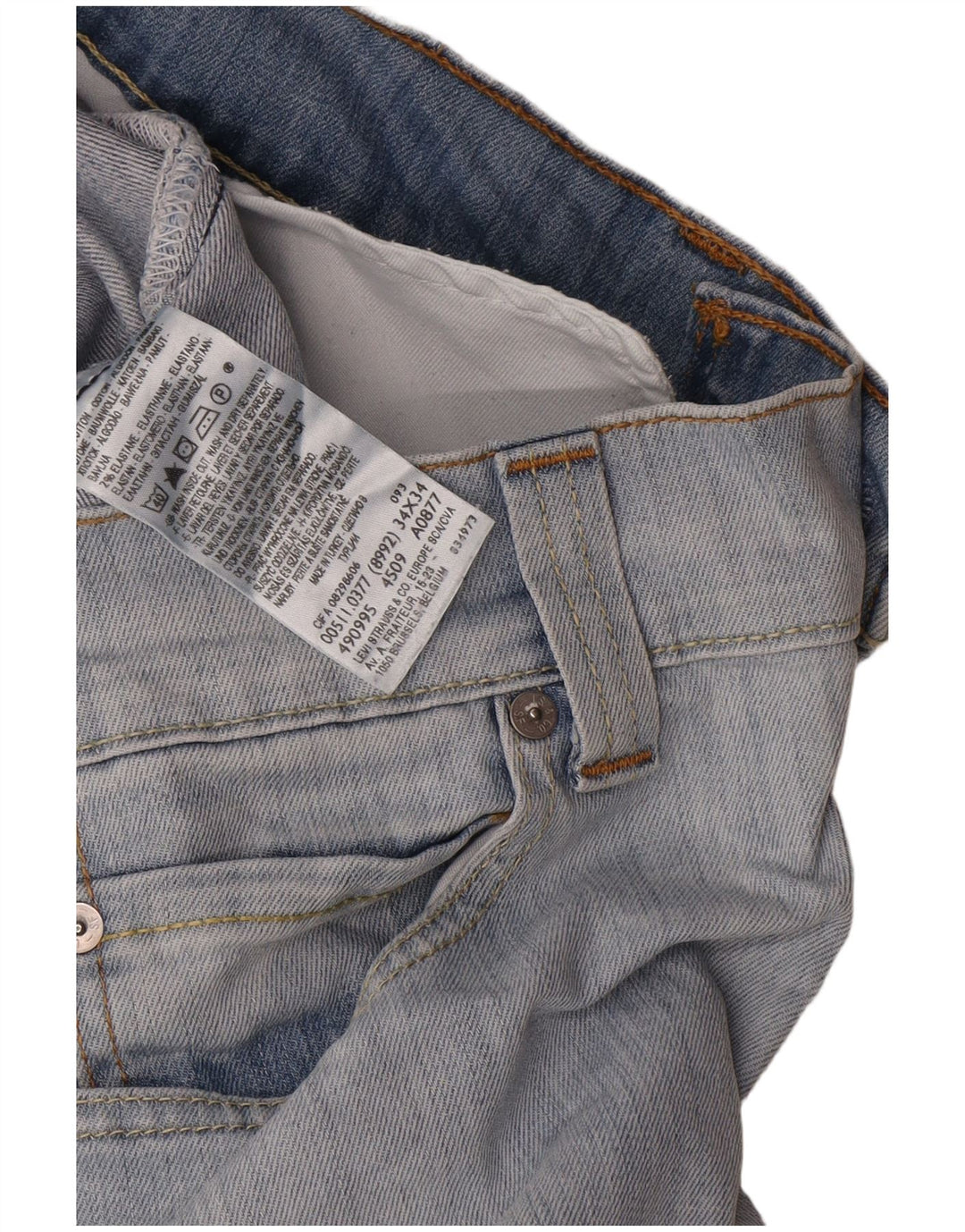 Levi's Damen 511 Slim Jeans W34 L34 Blaue Baumwolle