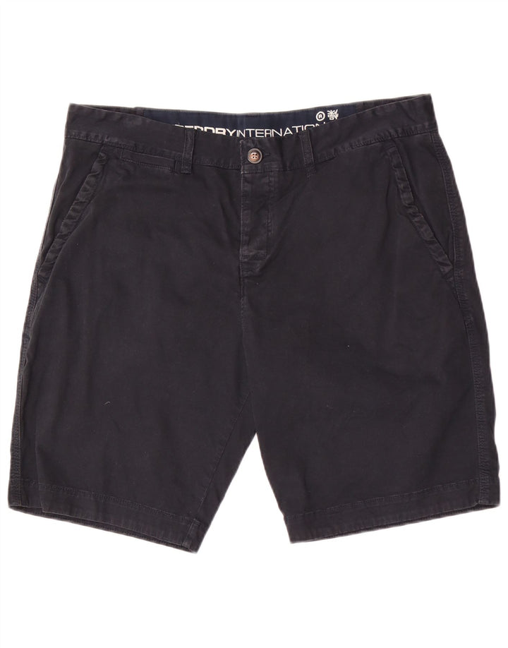 Superdry Herren Chinoshorts XL W36 Schwarz Baumwolle
