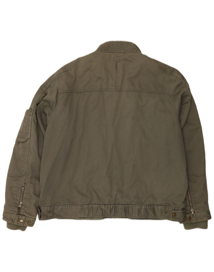 Fat Face Herren Utility-Jacke UK 44 2XL Khaki Baumwolle